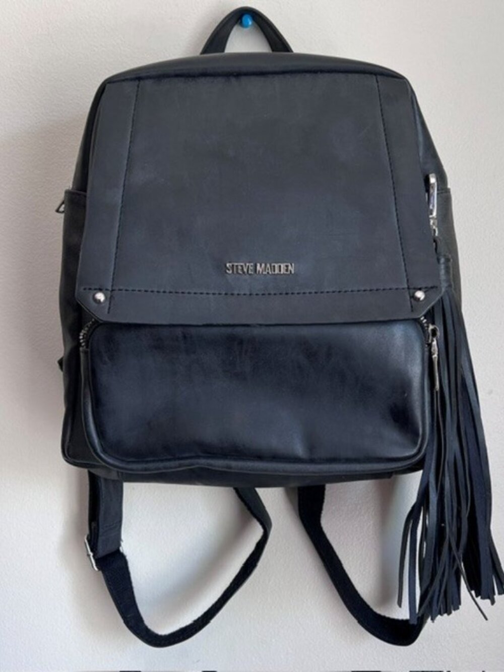 Steven Madden Charcoal Vegan Leather Backpack